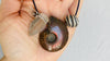 Ammonite, Crystal and Silver Pendant Necklace.