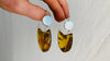 Large Amber Earrings. Sterling Silver Ear Wire. 0236