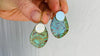 Santo Domingo Turquoise Slab Earrings. Kewa Pueblo. Native American. 0273