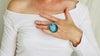 Fiery Oversized Labradorite Ring. Gorgeous Blue. Size 4.75. 0165