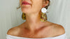 Large Amber Drop Earrings. Sterling Silver Ear Wire - Aadya Bazaar