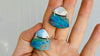 Chrysocolla and Sterling Silver Earrings. 0433