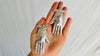 Oaxaca Hand Earrings. La Mano. Silver & Amber. Mexico. Frida Kahlo - Aadya Bazaar
