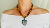 Amber Necklace, Barro Negro Heart Pendant. Mexican Amber. - Aadya Bazaar