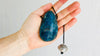 Blue Apatite and Silver Pendant Necklace. - Aadya Bazaar