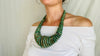 Guatemalita Jade Necklace. Graduated Disks Necklace. Guatemalan. - Aadya Bazaar