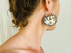 Vintage Oaxacan Media Luna Earrings. Sterling Silver. Mexico. Frida Kahlo