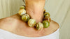 BandedOnyx Beaded Necklace. Huge Spheres. Fine Silver Beads