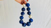 Lapis and Silver Beaded Necklace. Huge Spheres