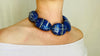 Lapis Beaded Necklace. Huge Ovals.