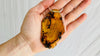 Large Amber Pendant on a Silver Cord. Snake Chain.