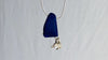 Lapis and Flowers Pendant. Silver Necklace.