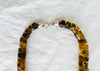 Amber Heishi Beaded Necklace. Puca. Mexican Amber - Aadya Bazaar