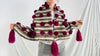 Wool Shawl. Pom Poms & Tassels. Mayan. Chamula. Mexico