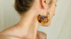 Large Amber Earrings. Sterling Silver Ear Wire. 0255