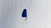 Lapis and Flowers Pendant. Silver Necklace.