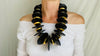 Black Jade & Vermeil Necklace. 24kt Gold Plated Silver and Mayan Black Jade.