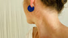 Lapis Lazuli Flat Hoop Earrings. Atelier Aadya