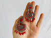 Vintage Oaxacan Filigree Earrings. Coral. Sterling Silver. Mexico. Frida Kahlo - Aadya Bazaar