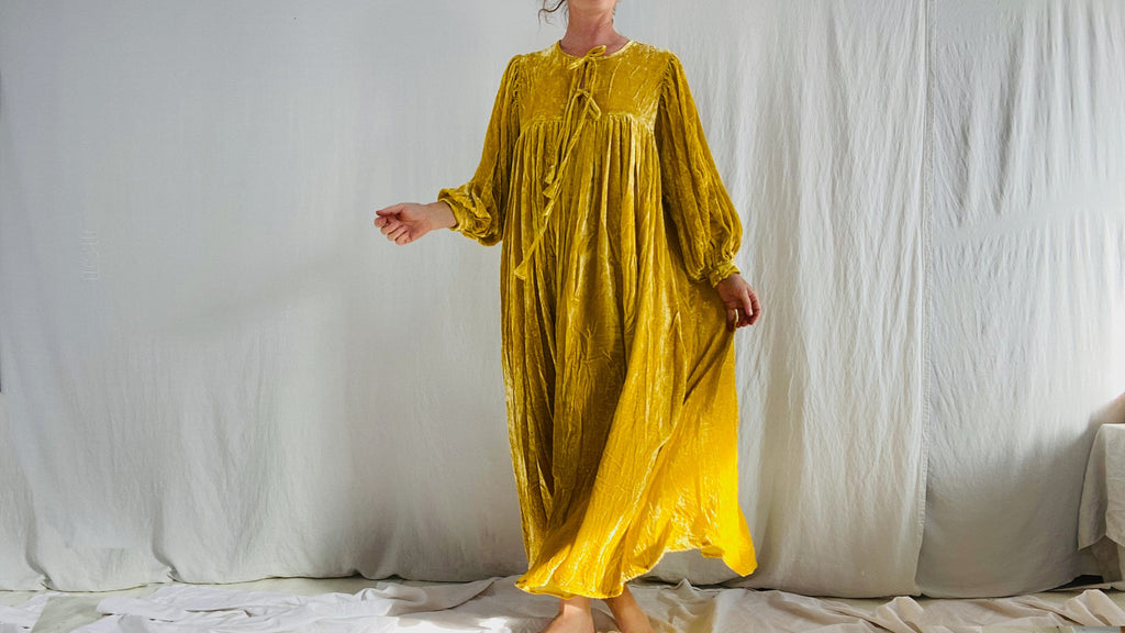 Silk Velvet Long Sleeved Dress. Oversized. Sumptuous and Comfy! S-XL