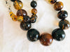 Long Graduated Amber Baroque Necklace. Graduated Sphere. Mexican Amber. - Aadya Bazaar