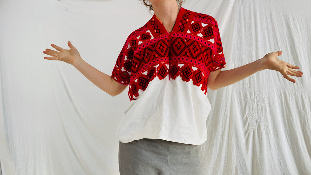 Tenejapa Blouse. Huipil. Hand-Embroidered
