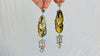 Amber & Sterling Silver Earrings. Cast Birds and Sacred Heart.