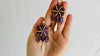 Carved Gourd and Sterling Silver Earrings. - Aadya Bazaar