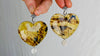 Amber Heart & Sterling Silver Cast Hands Earrings. - Aadya Bazaar