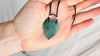 Chrysocolla Heart Pendant Necklace. Leather Cord. 0996