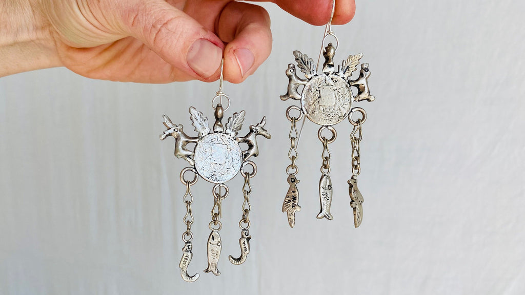 Mayan Chachal Earrings. Medallions. 0271