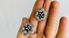 Karen Hill Tribe Flower Earrings. Fine Silver