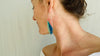 Intarsia Chrysocolla & Sterling Earrings. - Aadya Bazaar