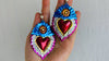 Hojalata Tin Mexican Heart Earrings. Silver Earwire