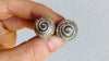 Silver Flower Barbell Earrings. Thailand. 0084