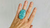 Amazonite Botanicals Ring. Gorgeous. Size 7. 0165 - Aadya Bazaar
