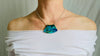 Chrysocolla Pendant Necklace. Sterling Silver Chain 0103