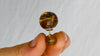 Large Amber Barbell Earrings. Double Sided. #7
