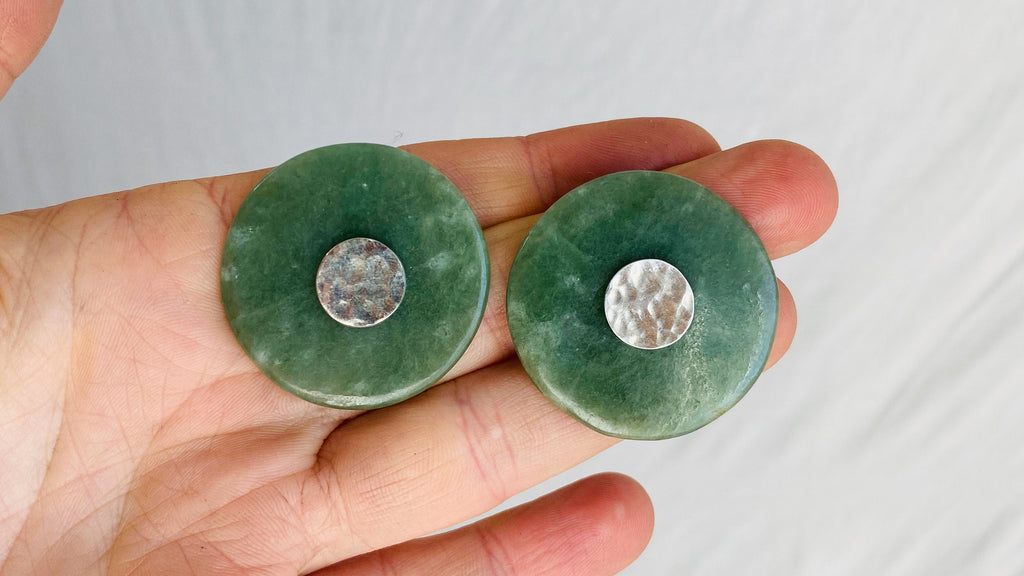 Imperial Jade Earrings. Guatemalan Jade & Sterling Silver. 0316