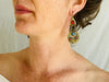 Vintage Turkmen Silver Goldwashed Earrings. - Aadya Bazaar