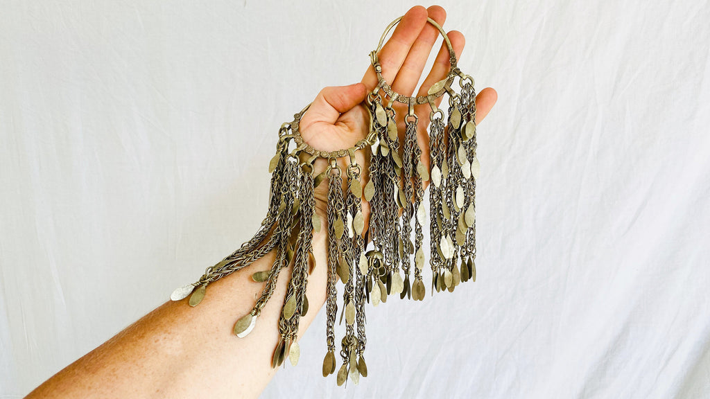 Huge Vintage Kuchi Tribal Earrings. Gauged