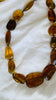 Long Amber & Silver Necklace.