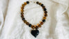 Amber Beaded Necklace, Barro Negro Heart Pendant. Chunky - Aadya Bazaar