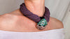 Kewa Pueblo Pendant on Multi-Strand Necklace. Shell, Turquoise, Glass, Silver.