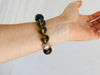 Amber Beaded Bracelet. Taxco Sterling Bead. Chunky