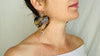 Amber Heart & Sterling Silver Cast Hands Earrings.