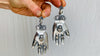 Oaxaca Silver Earrings. La Mano. Hand. Mexico. Frida Kahlo
