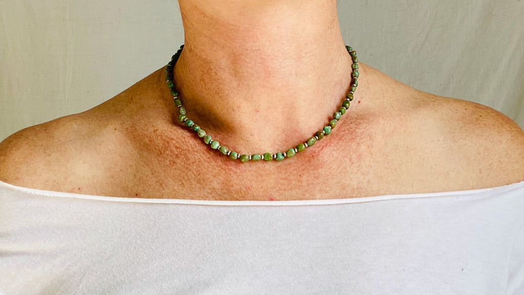 Turquoise & Sterling Necklace. 0333