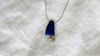 Lapis and Flowers Pendant. Silver Necklace.