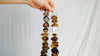 Long Amber & Silver Necklace. Chunky. Southwest Style.